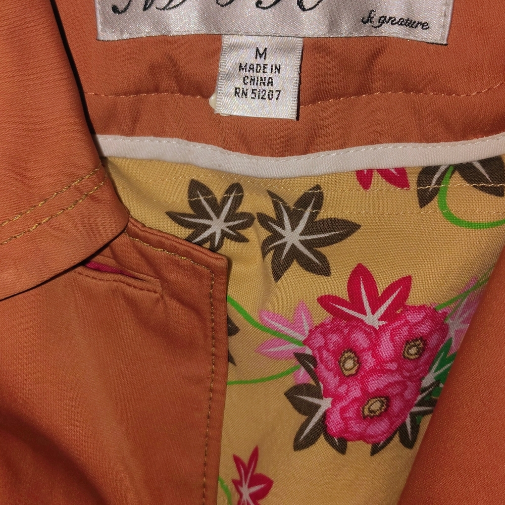 Vintage Misty Harbor Signature Burnt Orange Rain Coat W/ Removable Floral Liner - Picture 15 of 15